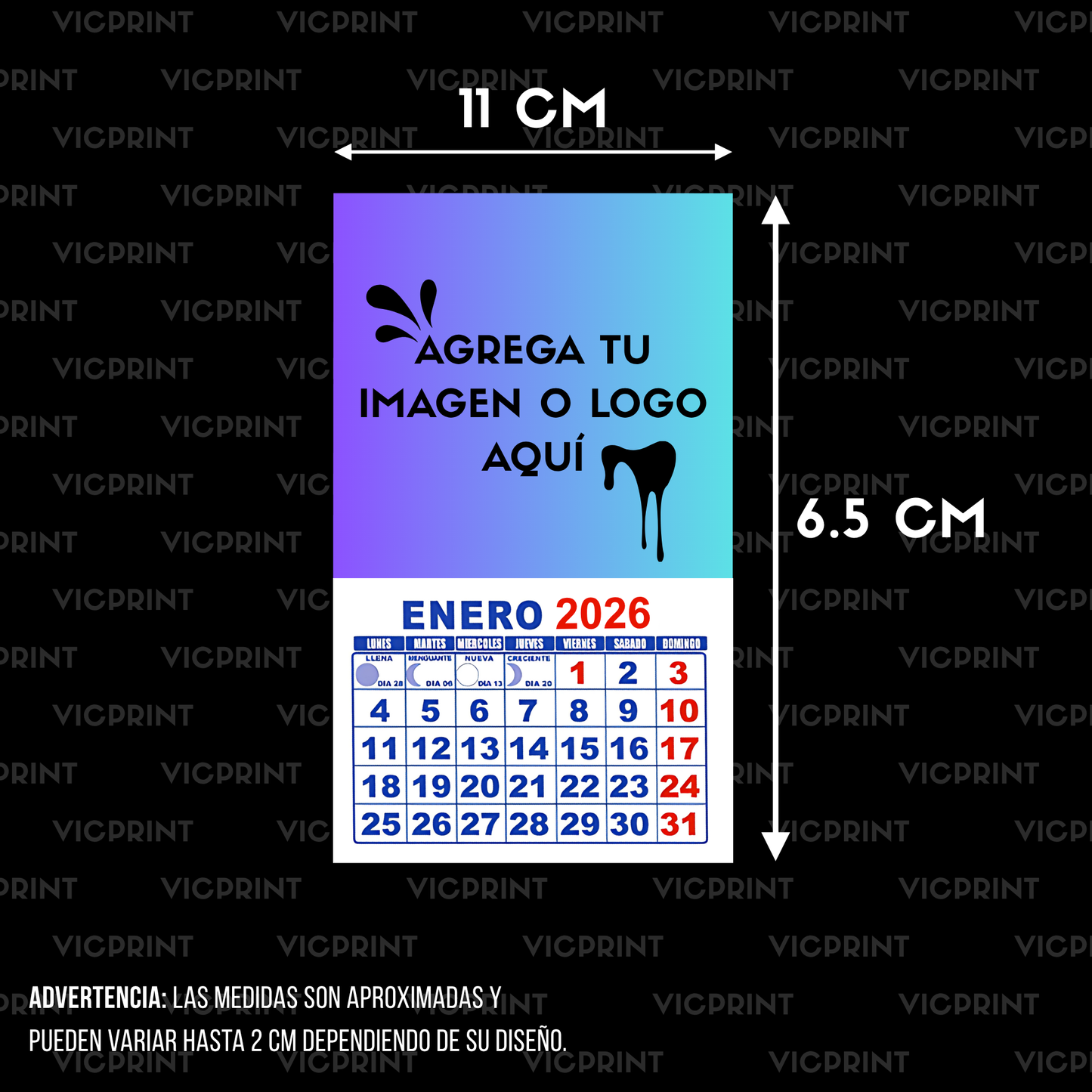 Mini calendario imantado