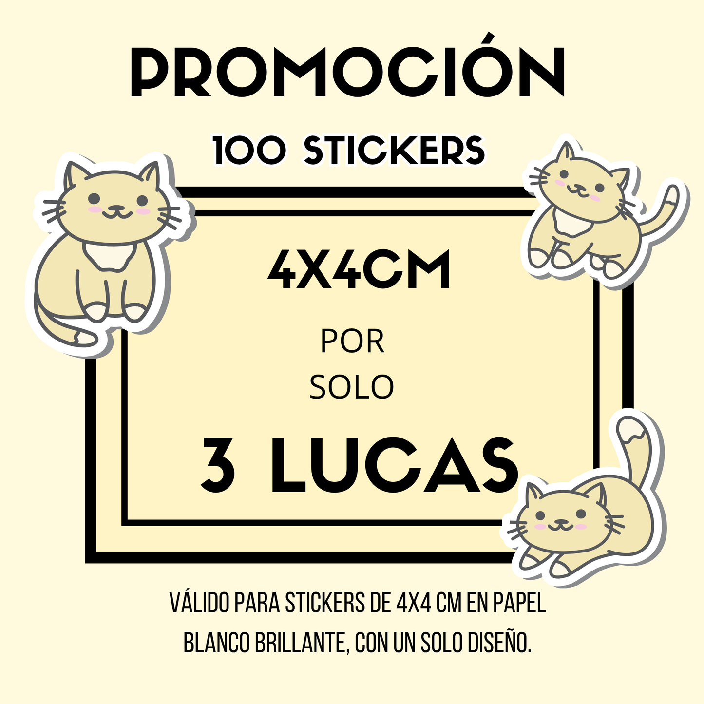 Sticker Brillante de 4x4CM