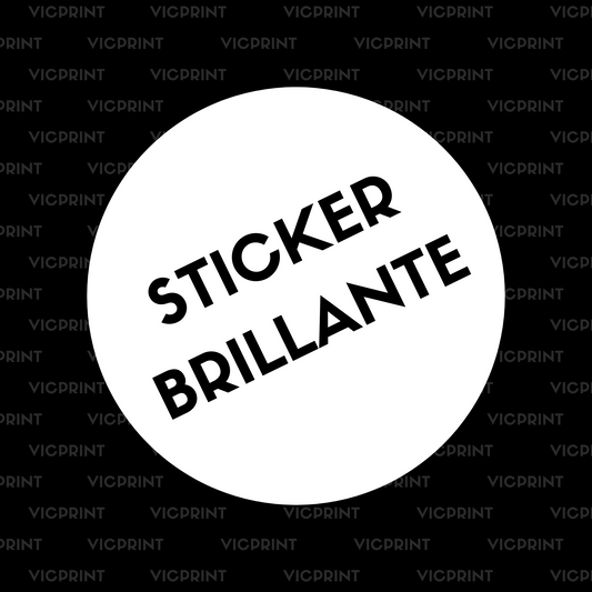 Sticker de papel autoadhesivo brillante