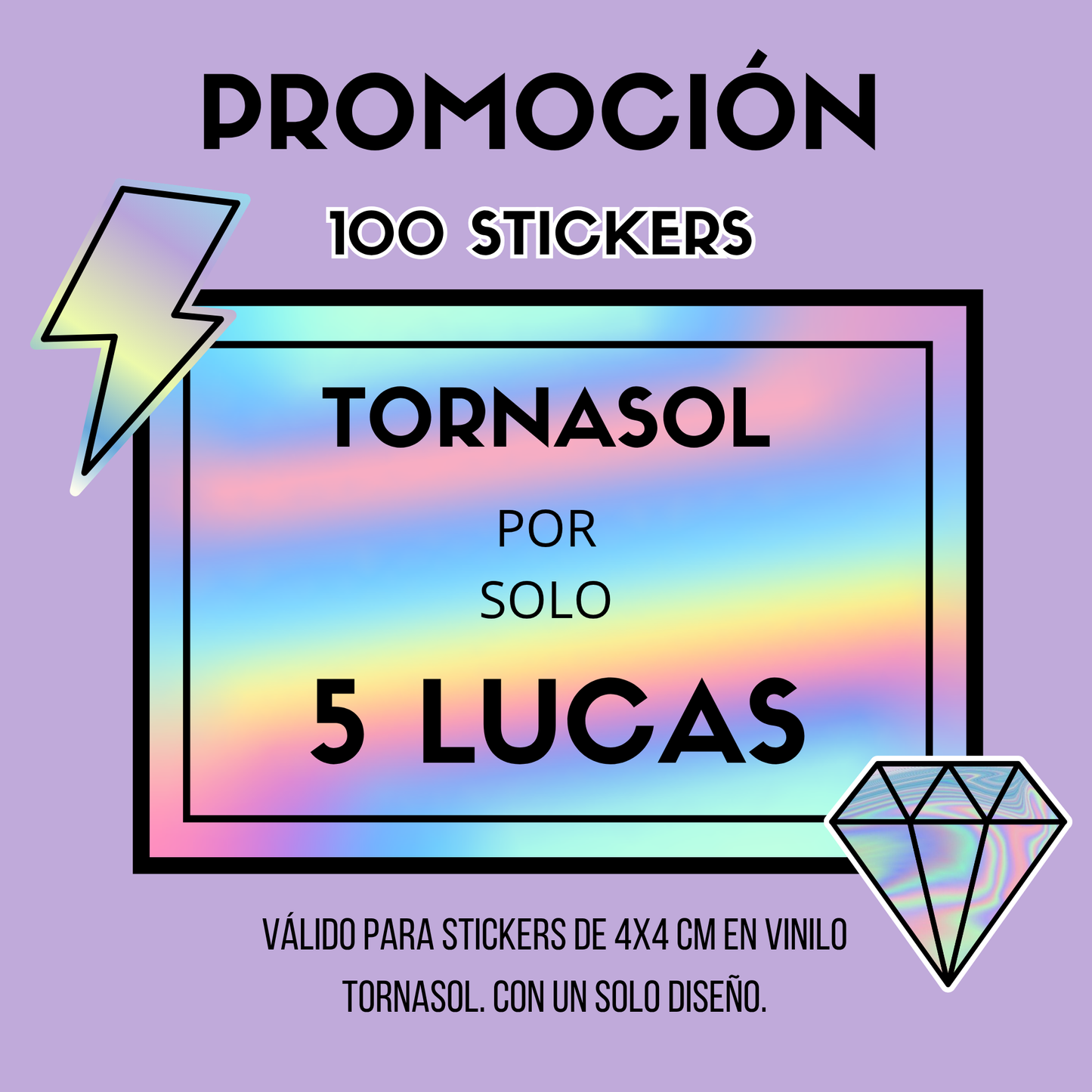 Sticker Tornasol de 4X4CM