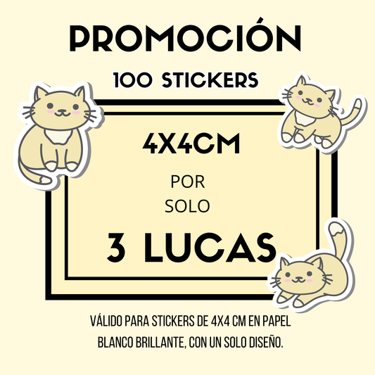 Sticker Brillante de 4x4CM